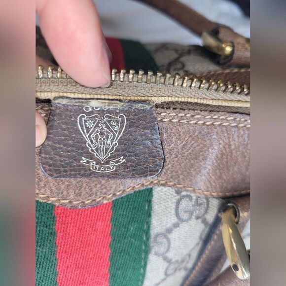 Gucci Supreme Sherry Line Web Monogram Boston Bag. - Picture 7 of 14